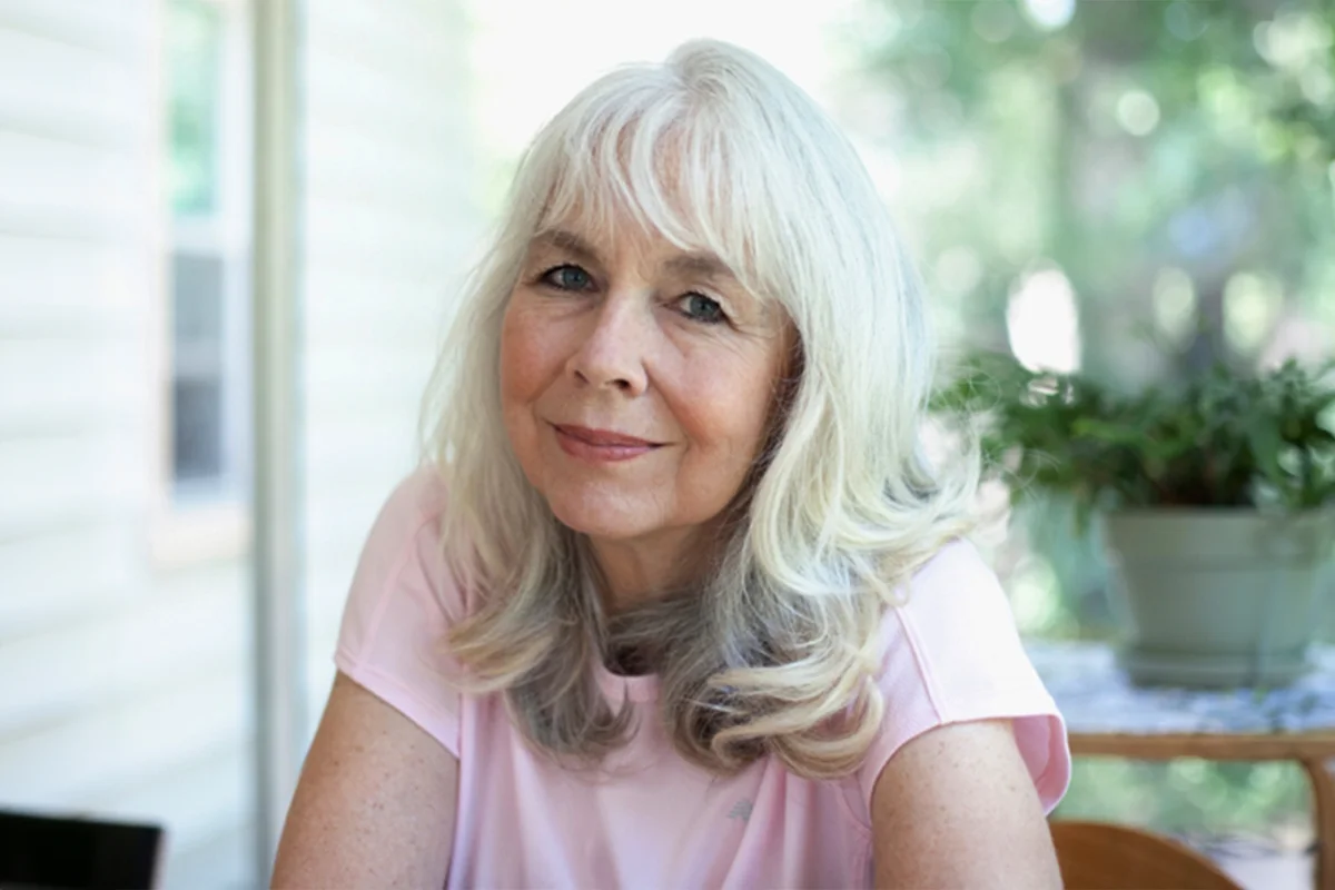 Senior woman with long layers