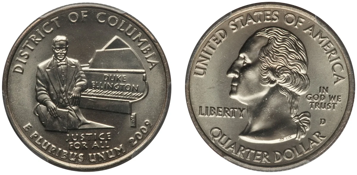 2009-D 25C District of Columbia, Doubled Die Obverse