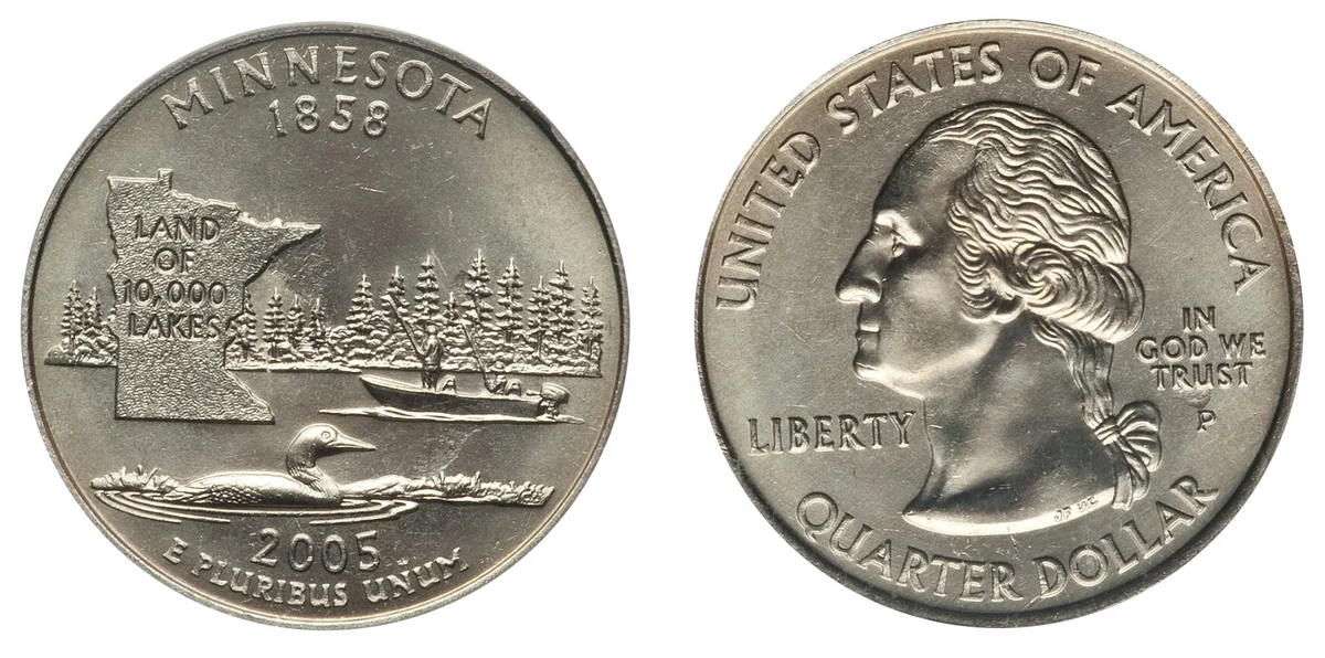 2005-P 25C Minnesota Doubled Die Reverse