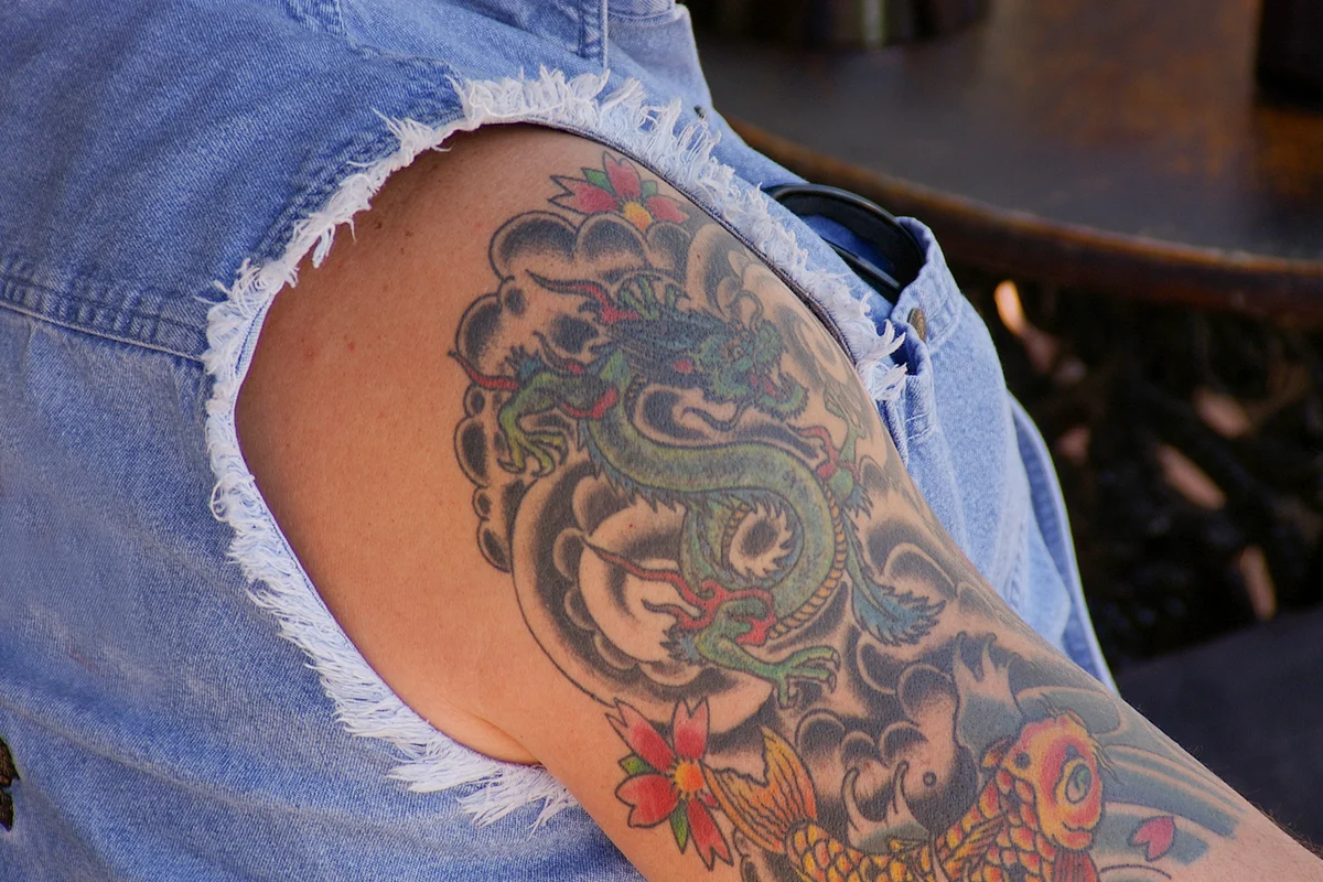 Tattoo biker arm