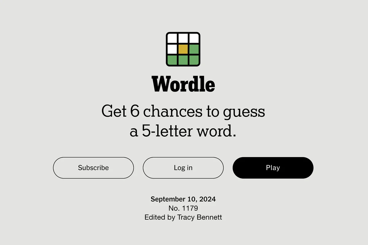 Screenshot of Wordle Game
