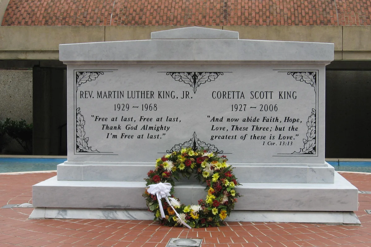 Tombstone for Martin Luther King & Coretta Scott King at MLK Historic Site in Atlanta