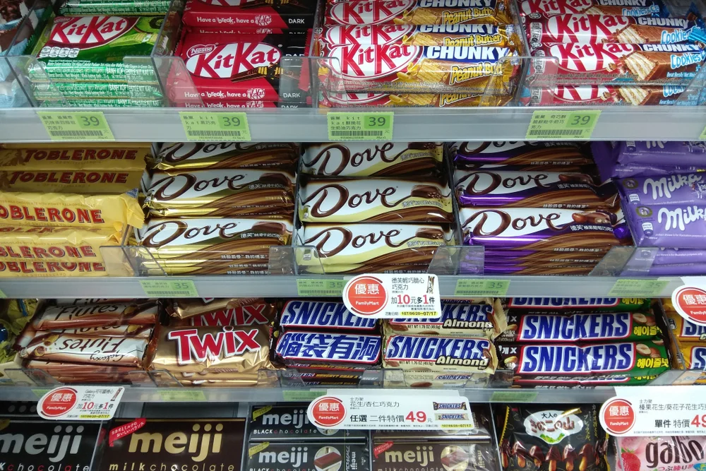 Dove bars on shelf