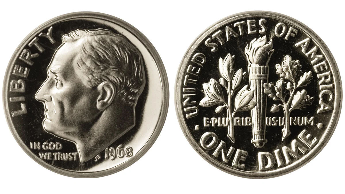 1968 No-S Proof Roosevelt Dime