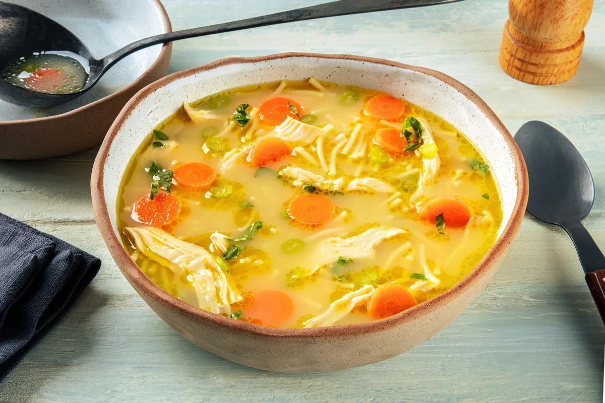 Chicken noodle soup with vegetables