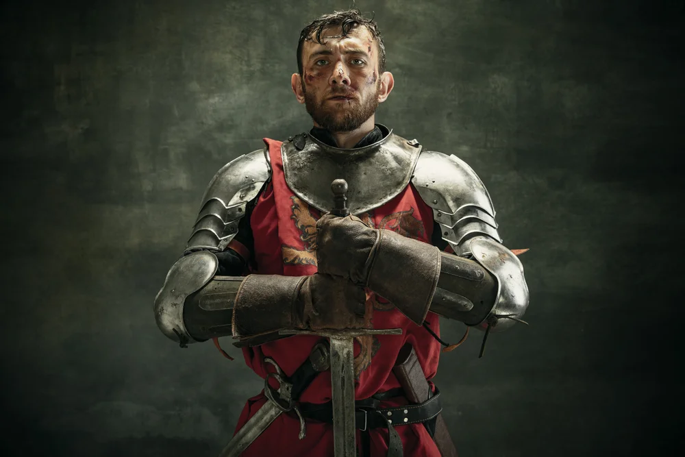 man in a knight costume