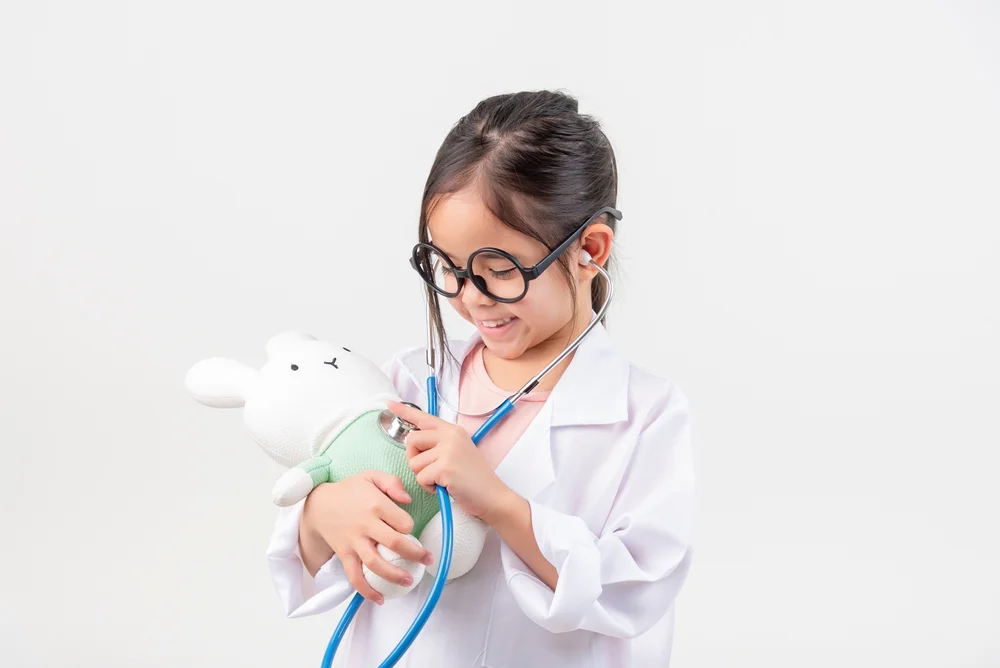 Little girl dressed as a doctor