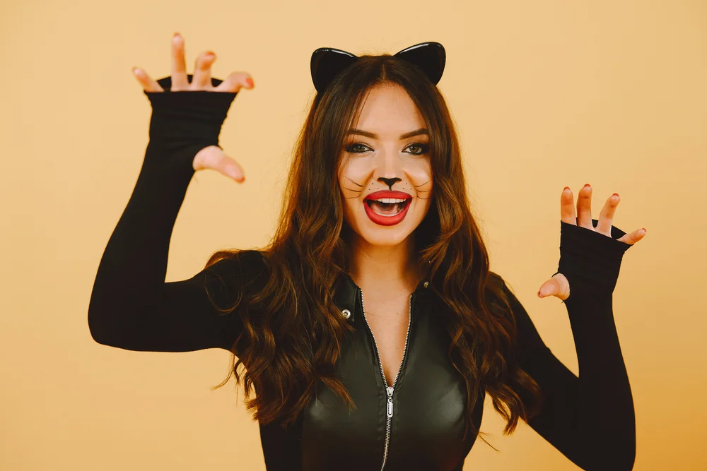 woman in a cat costume