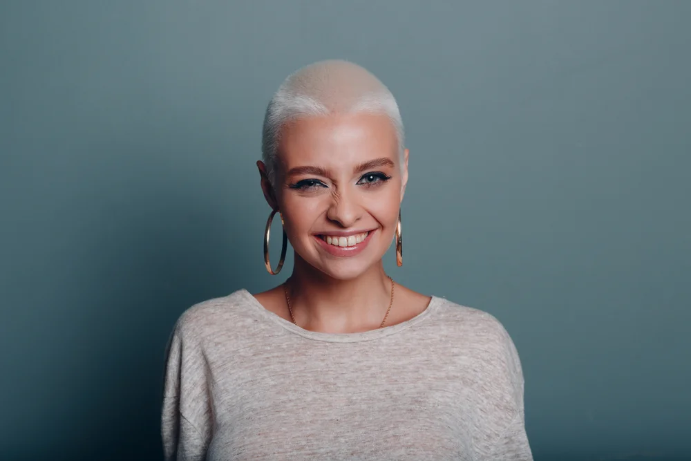woman with white hair
