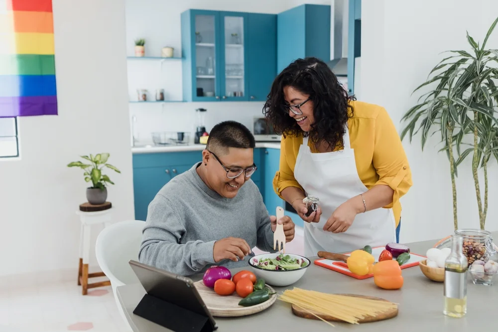 couple serving a meal