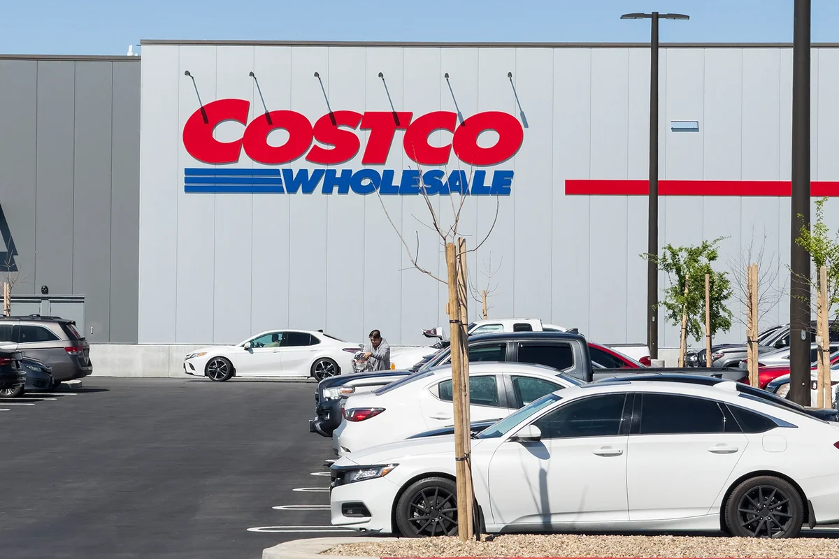 Sacramento, CA - May 10, 2024: Costco membership club building exterior in the morning before store opening.