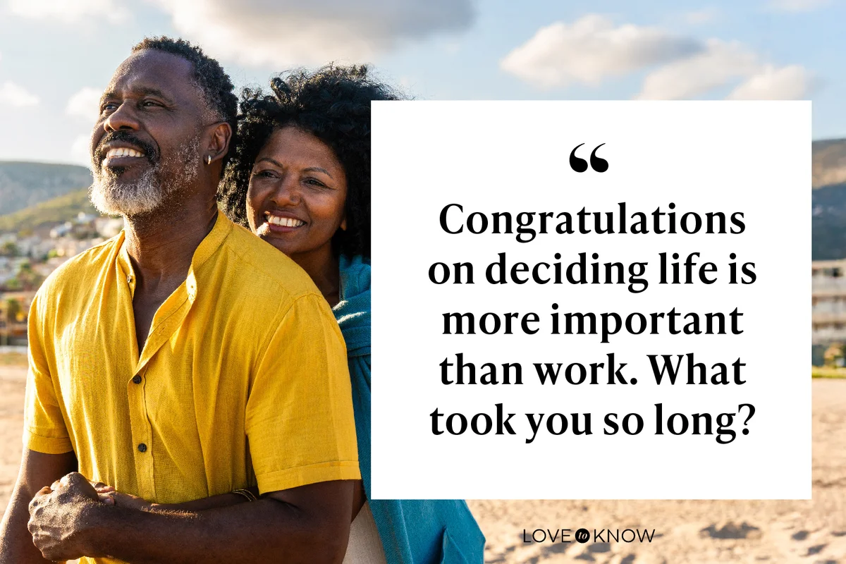 Congratulations on deciding life is more important than work. What took you so long?