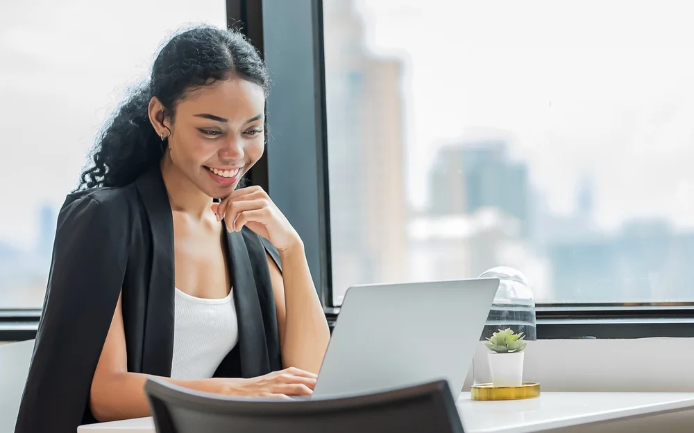 Smart and professional woman smiling with confidence