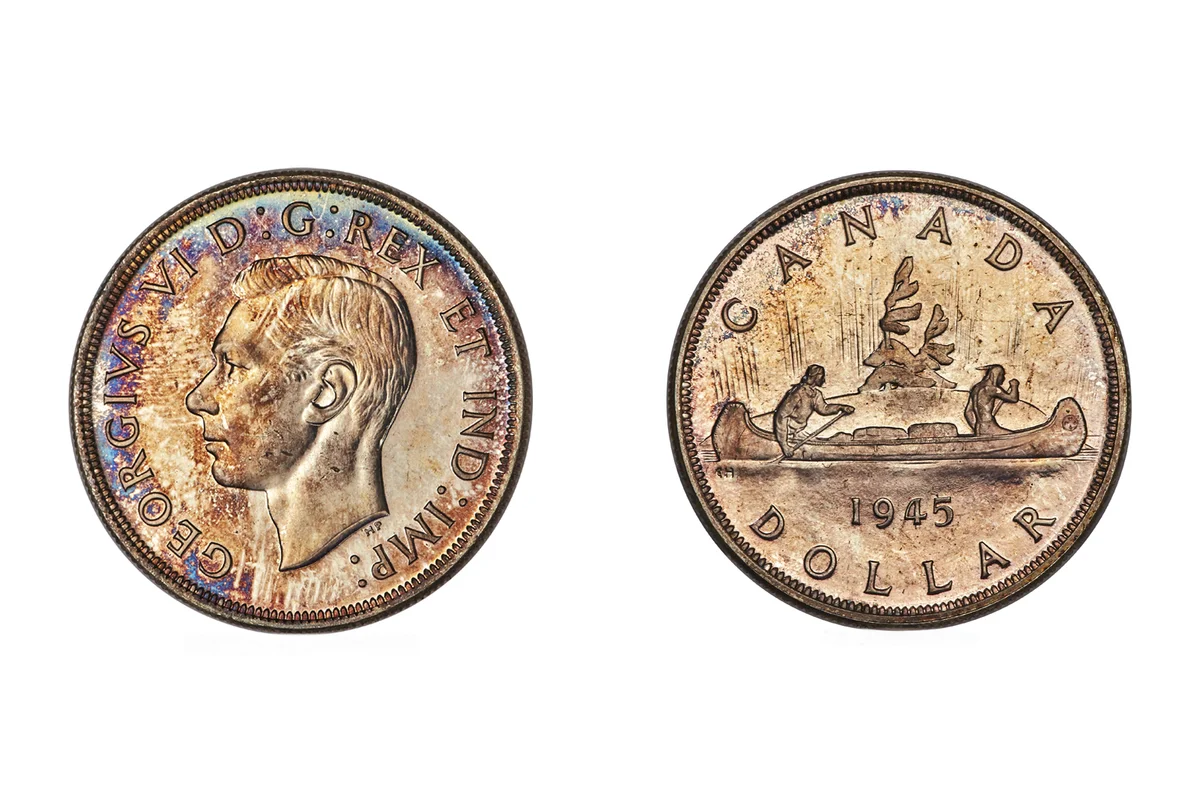 1945 George VI Canadian Dollar Coin