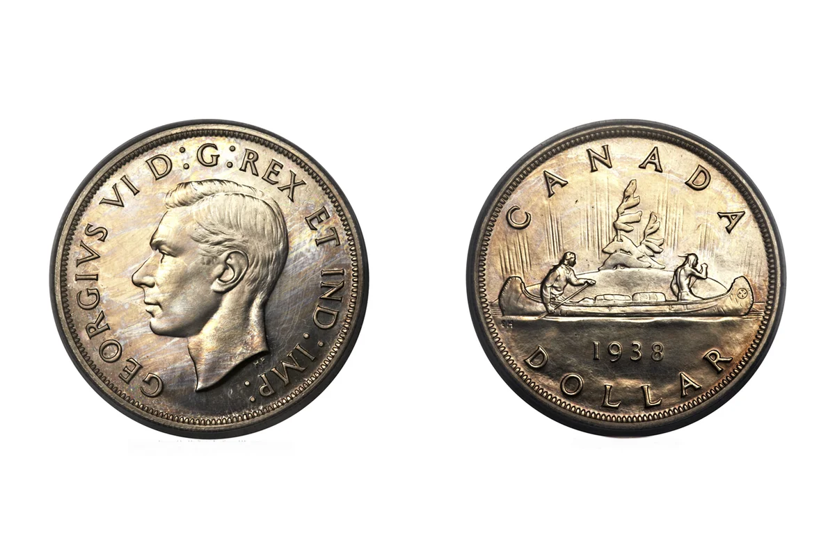1938 George V Canadian Dollar coin
