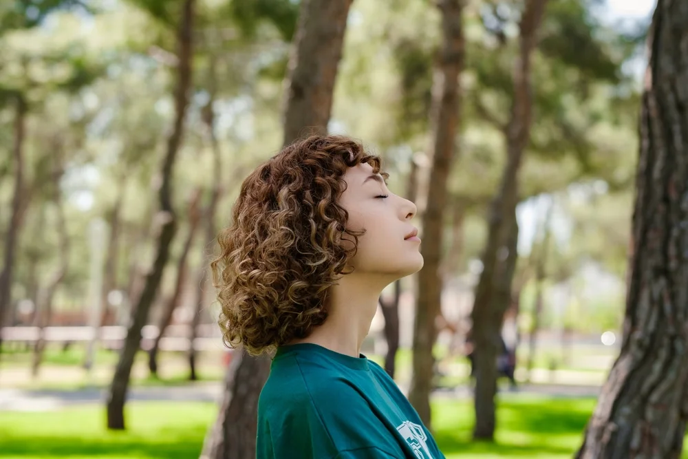woman in the woods