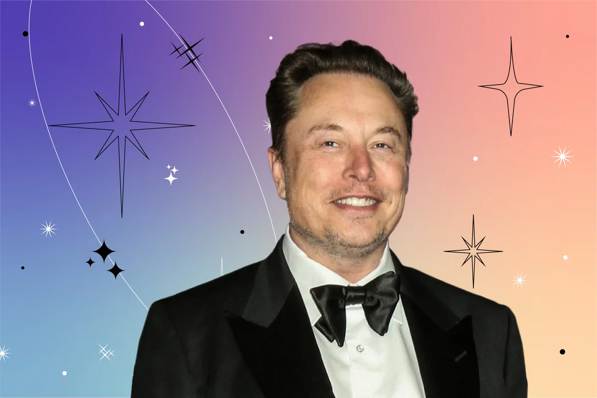 Elon Musk's portrait wearing a tux