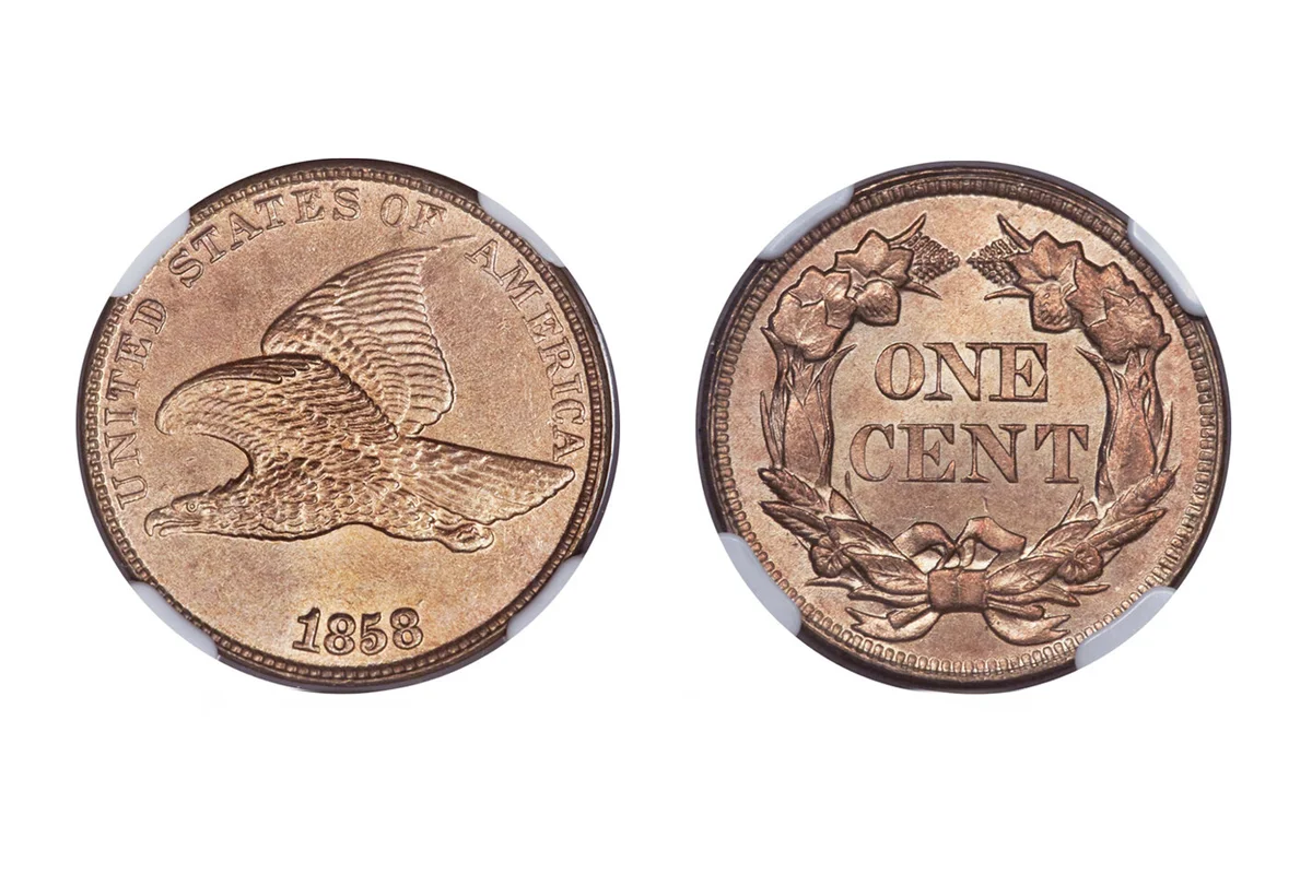 1858-7-large letters Flying Eagle Cent