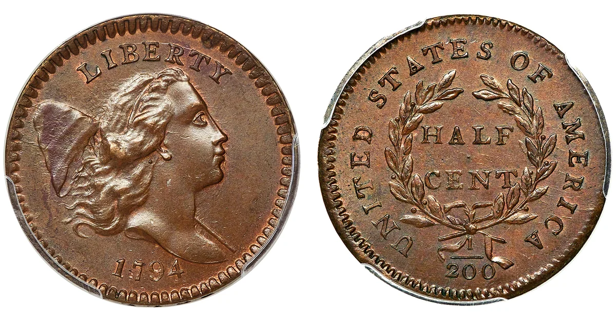 1794 High Relief Head Half Cent