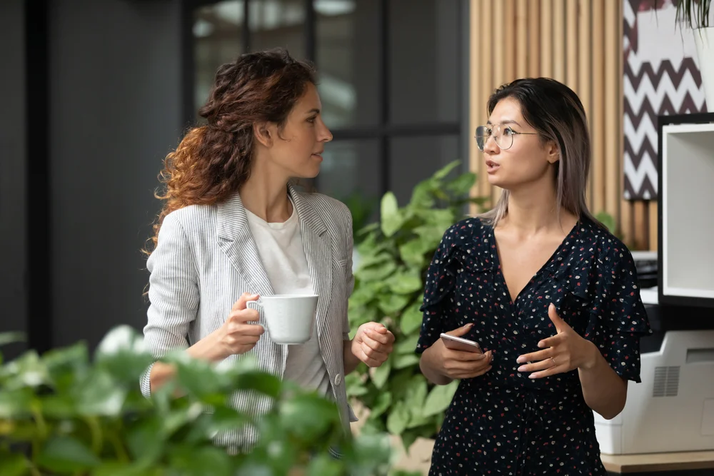 two women having a conversation