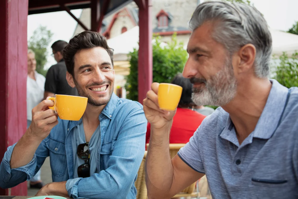 two men on a coffee date