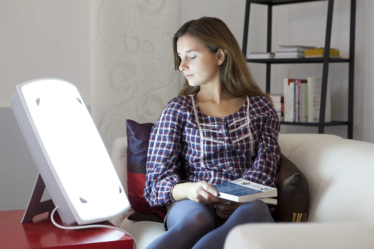 Woman using Light Therapy