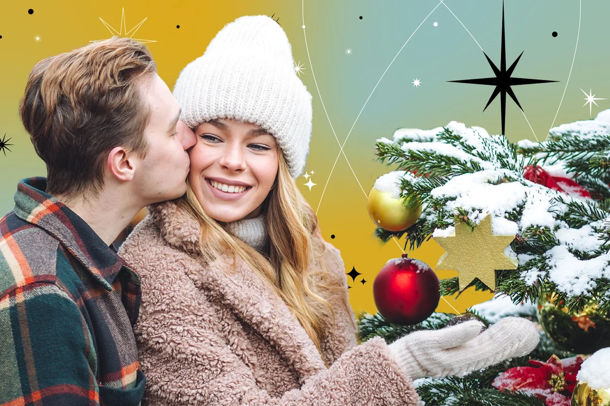 Couple with Christmas Tree
