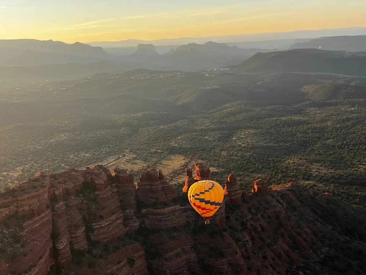 Hot air balloon over Sedona, AZ