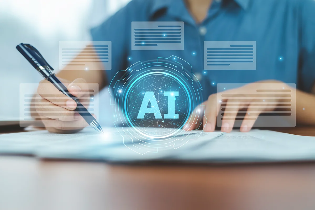 AI document management, a businesswoman can ensure secure file storage, easy retrieval, and compliance with data protection regulations.