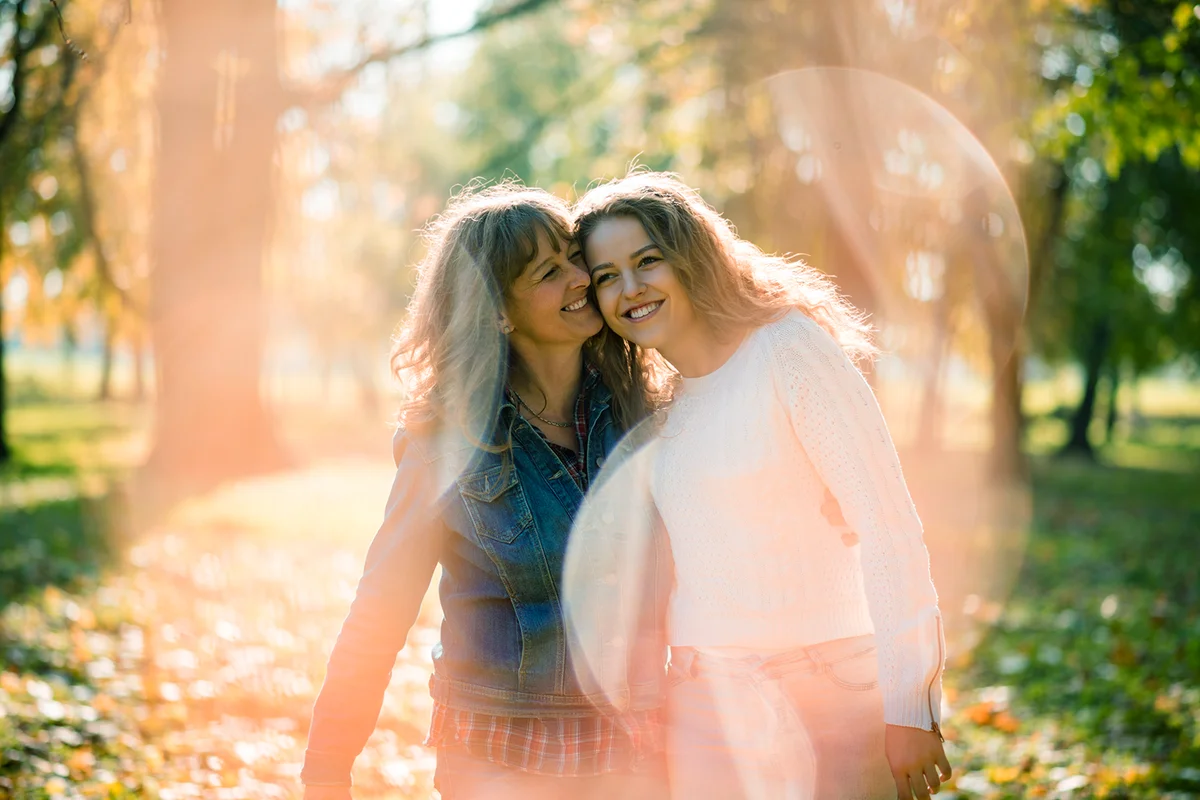 Mother having great time with her adult daughter
