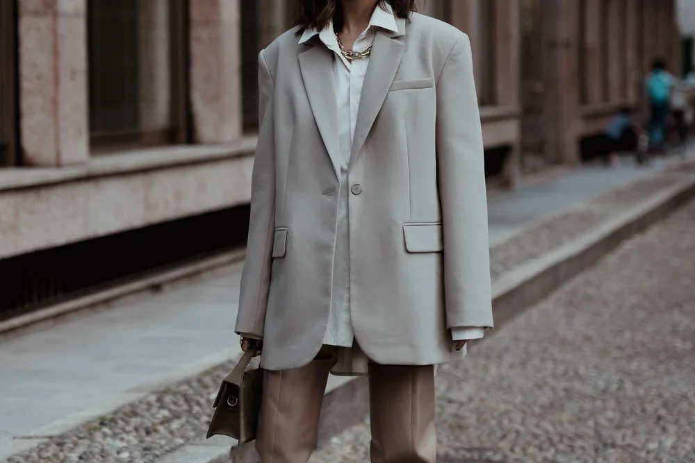 boxy jacket with shoulder pads