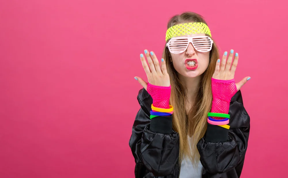 woman in 80s clothes