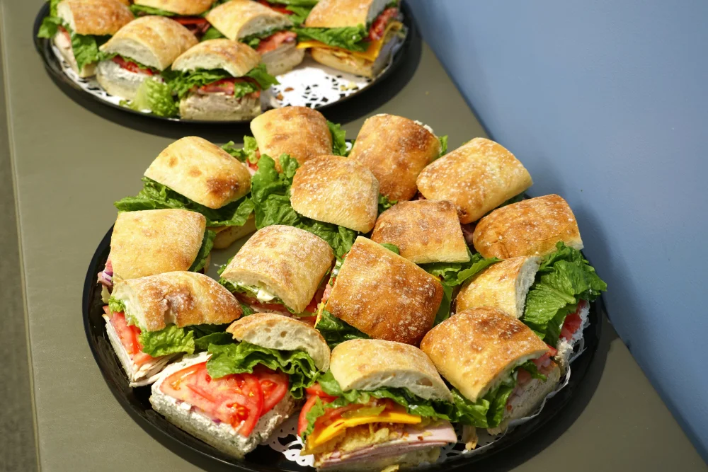 platters of sandwiches