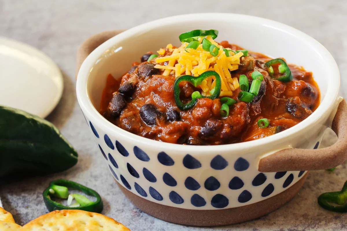 bowl of crock pot chili