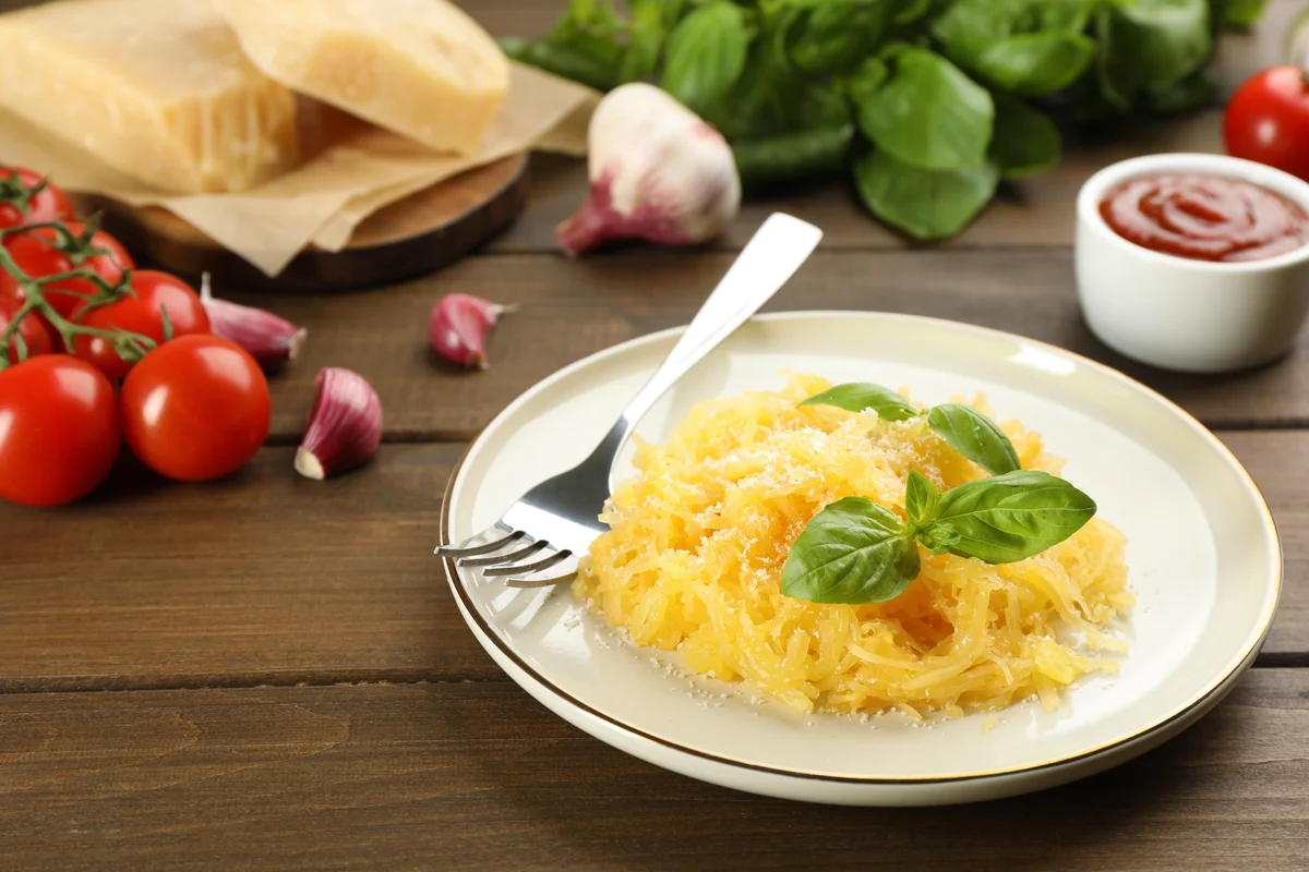 spaghetti squash with cheese and basil