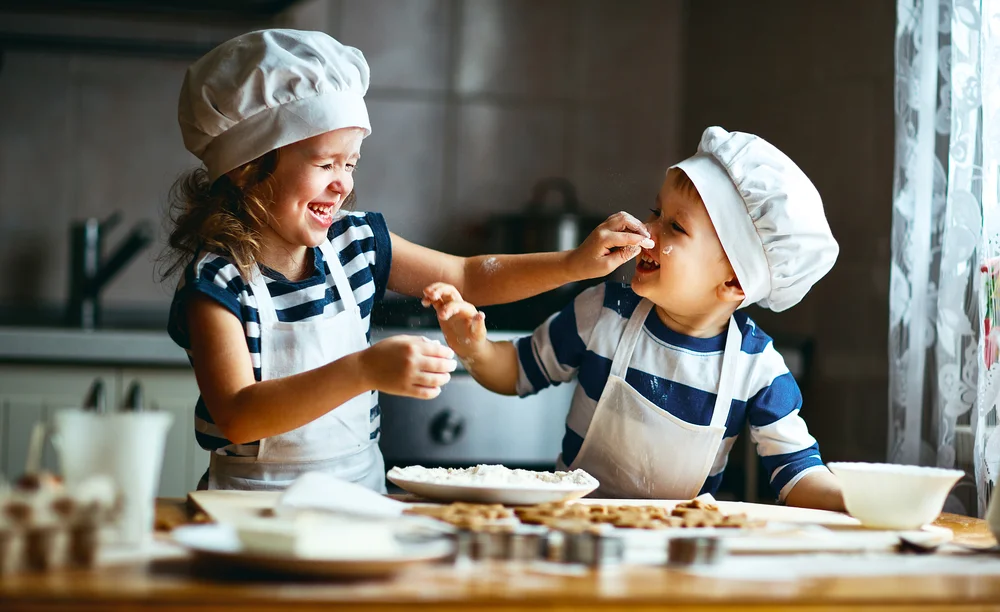 cute kids cooking