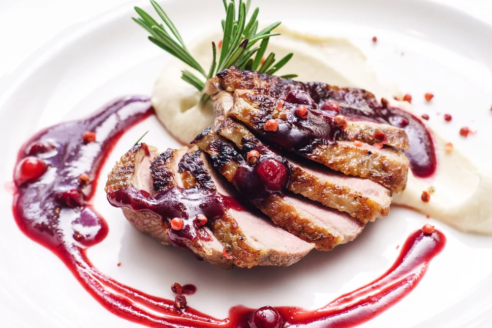 duck breast with cherry sauce