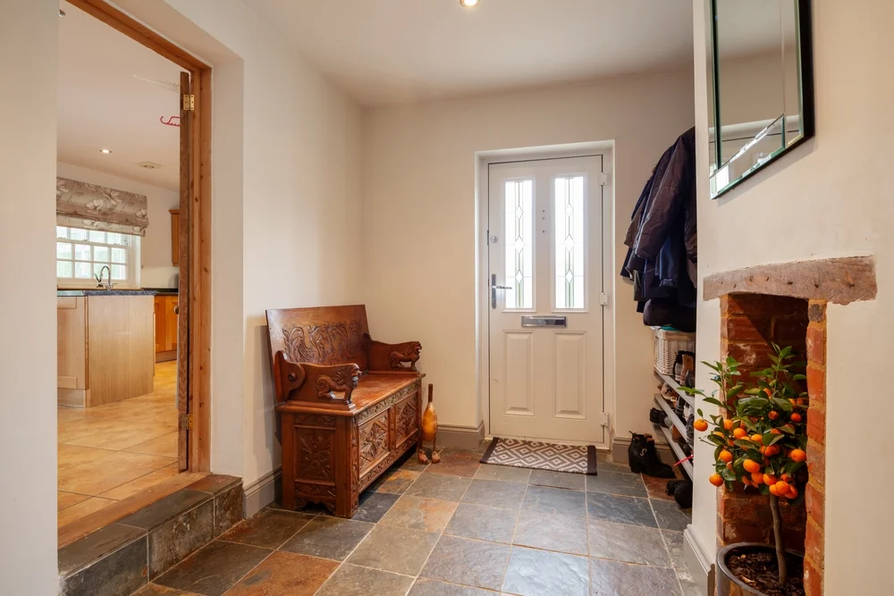 Entryway with slate floors