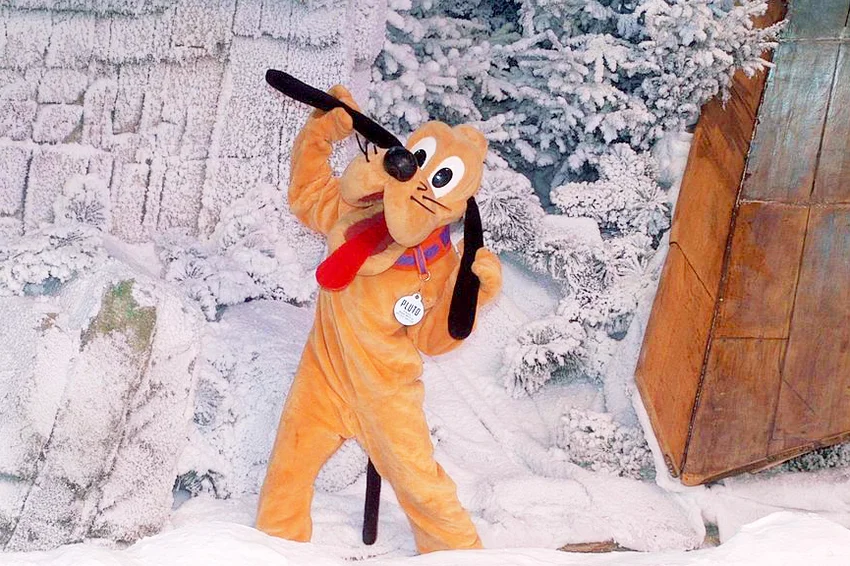 Pluto in 'Mickeys Winter Wonderland' Show