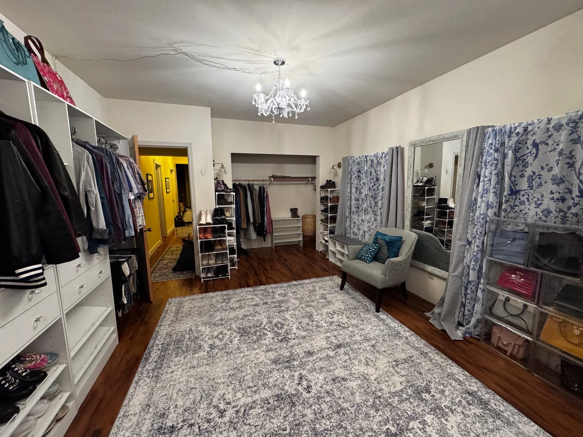 whole closet with decor