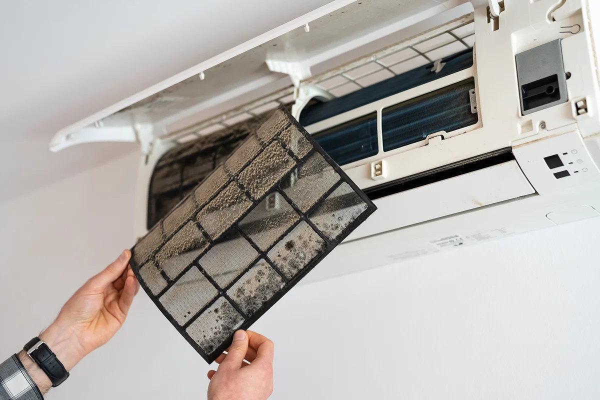 Air conditioner filter dusty