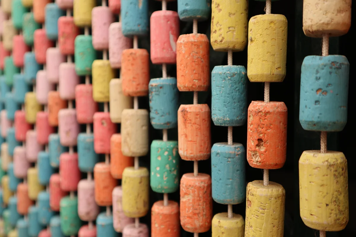 dyed wine corks