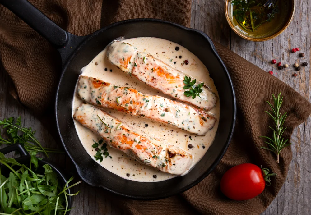 salmon with pan sauce