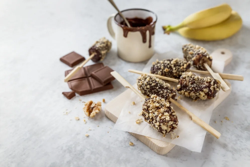 frozen banana bites