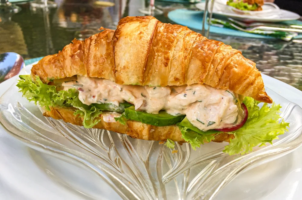 crab croissant with avocado