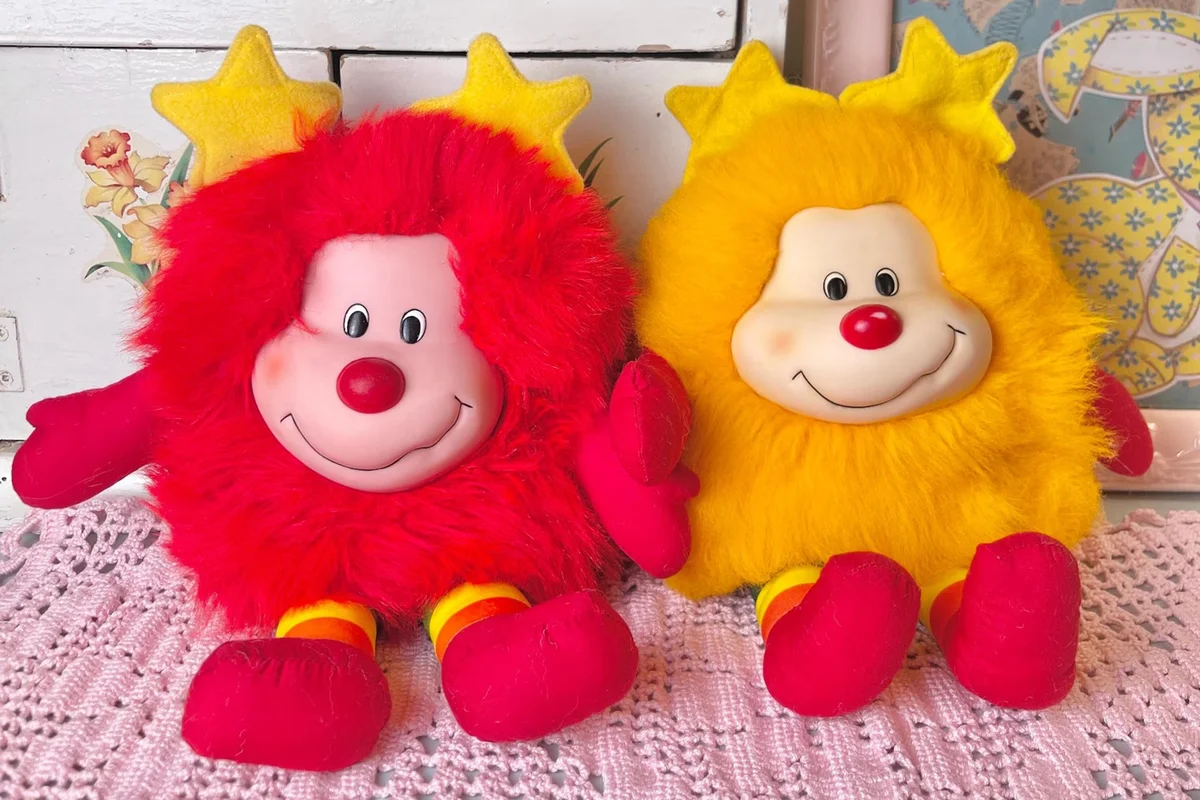 Vintage Rainbow Brite Sprites Plush Lot Hallmark 1980s Yellow And Red