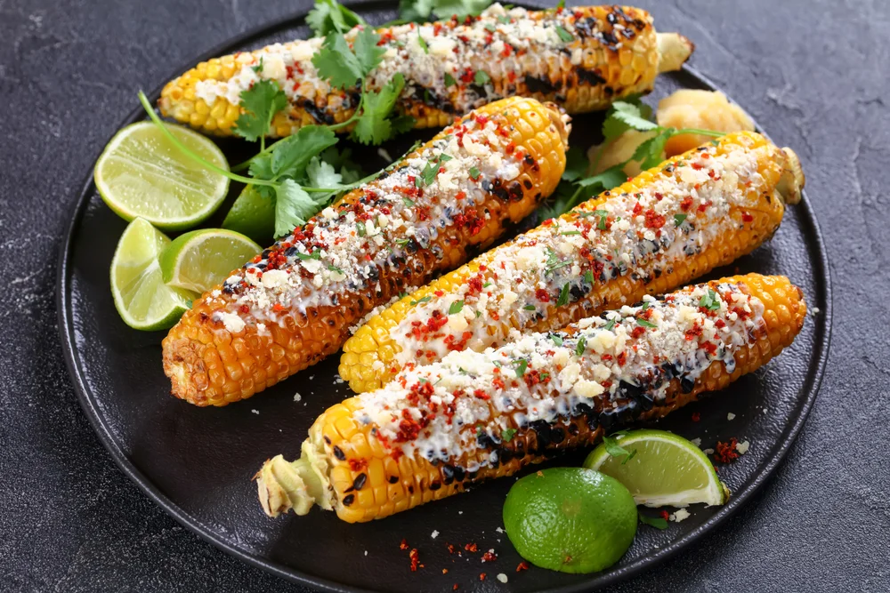 platter of Mexican street corn
