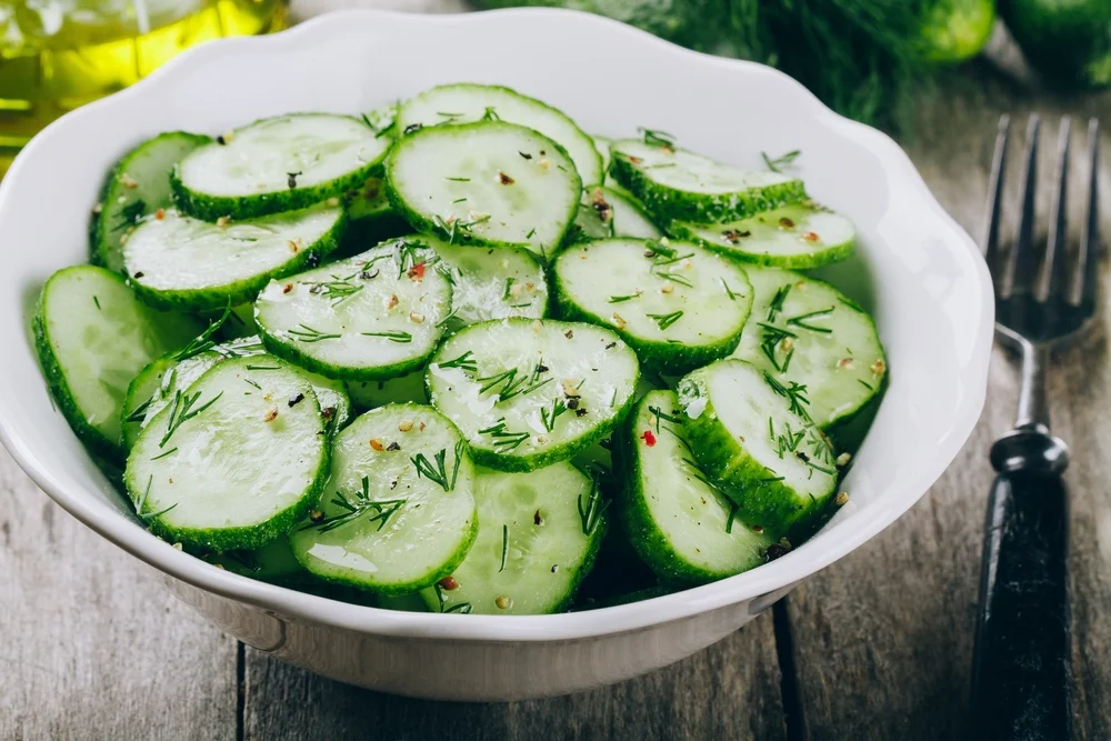 bowl of fresh cucumber salad