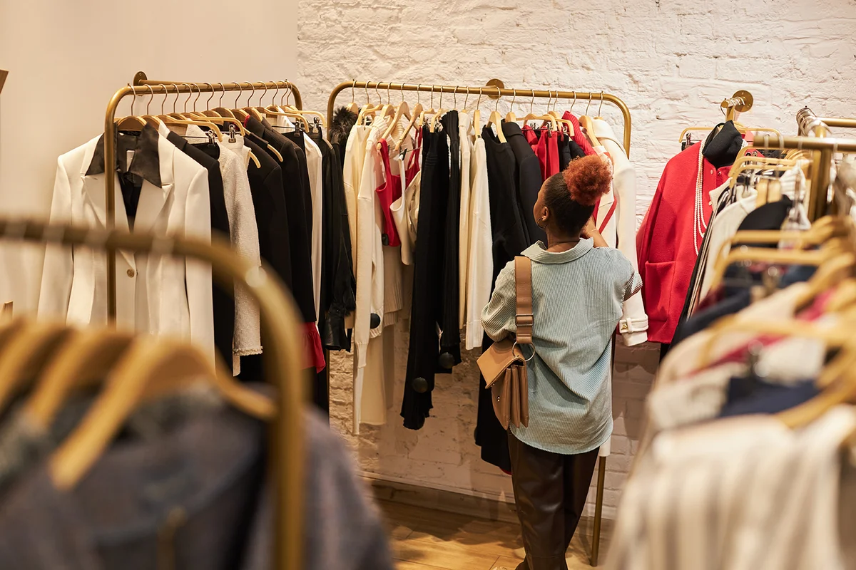 woman in boutque or second hand shop