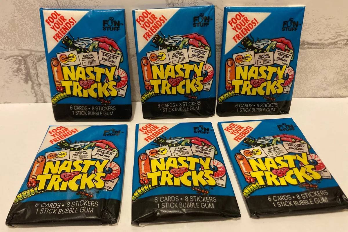NASTY TRICKS Collector Stickers Parody 6 Cards